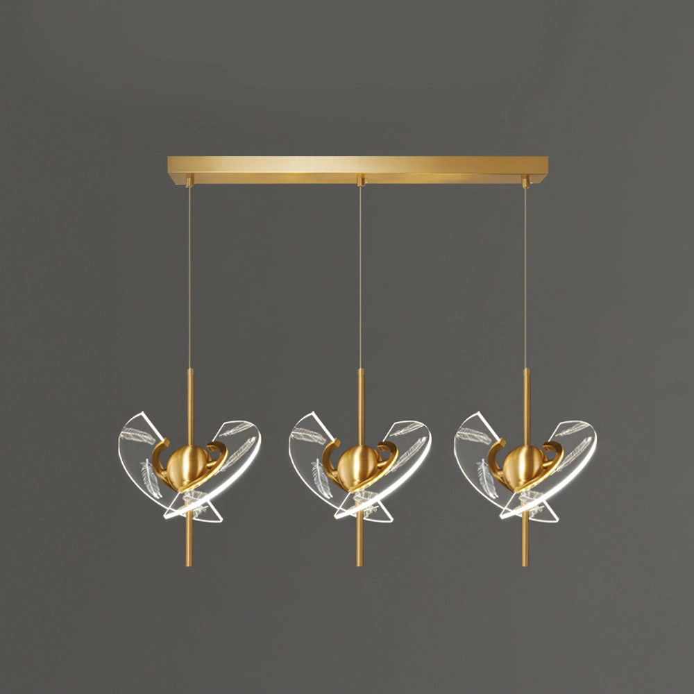 Brass Feather Pendant Lamp