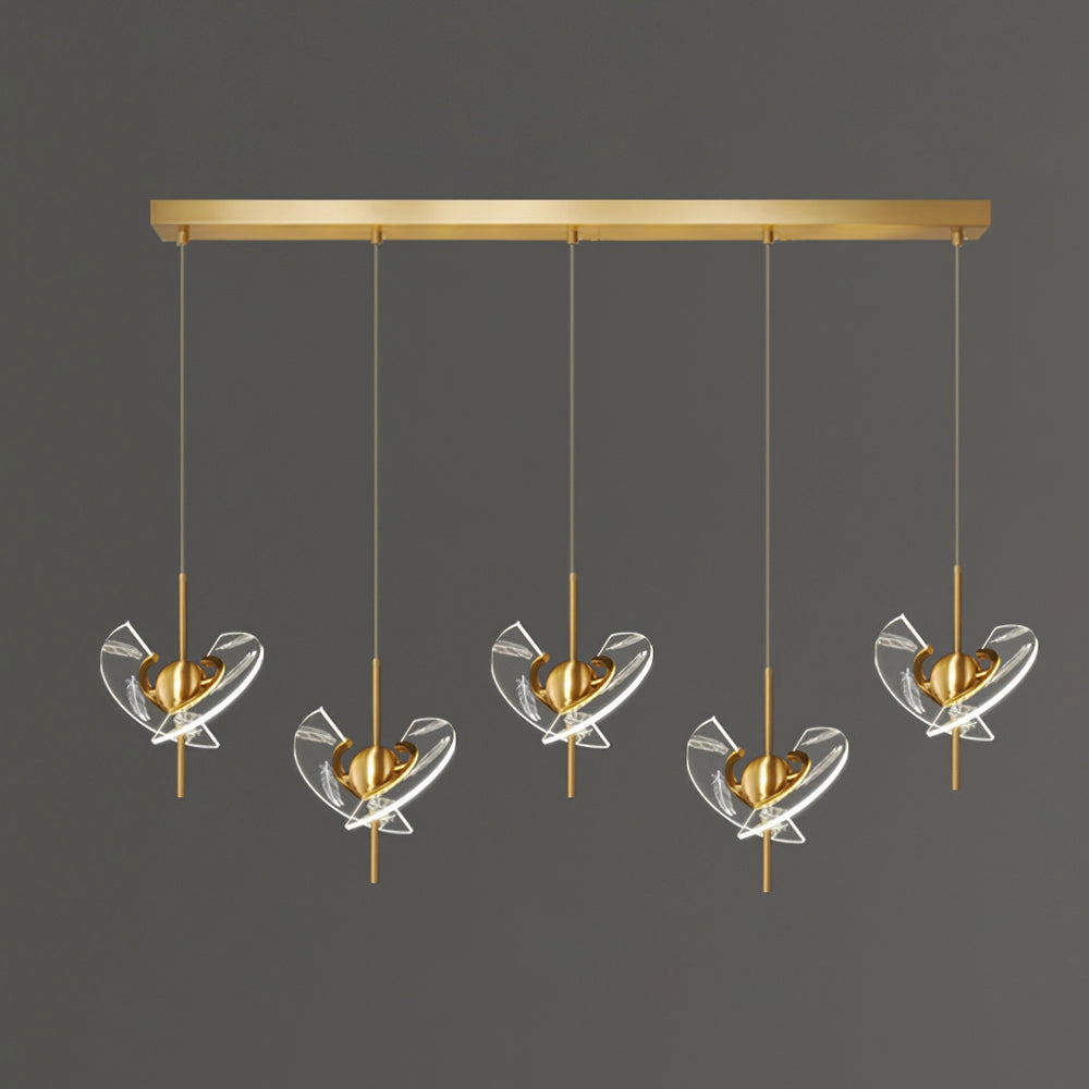 Brass Feather Pendant Lamp