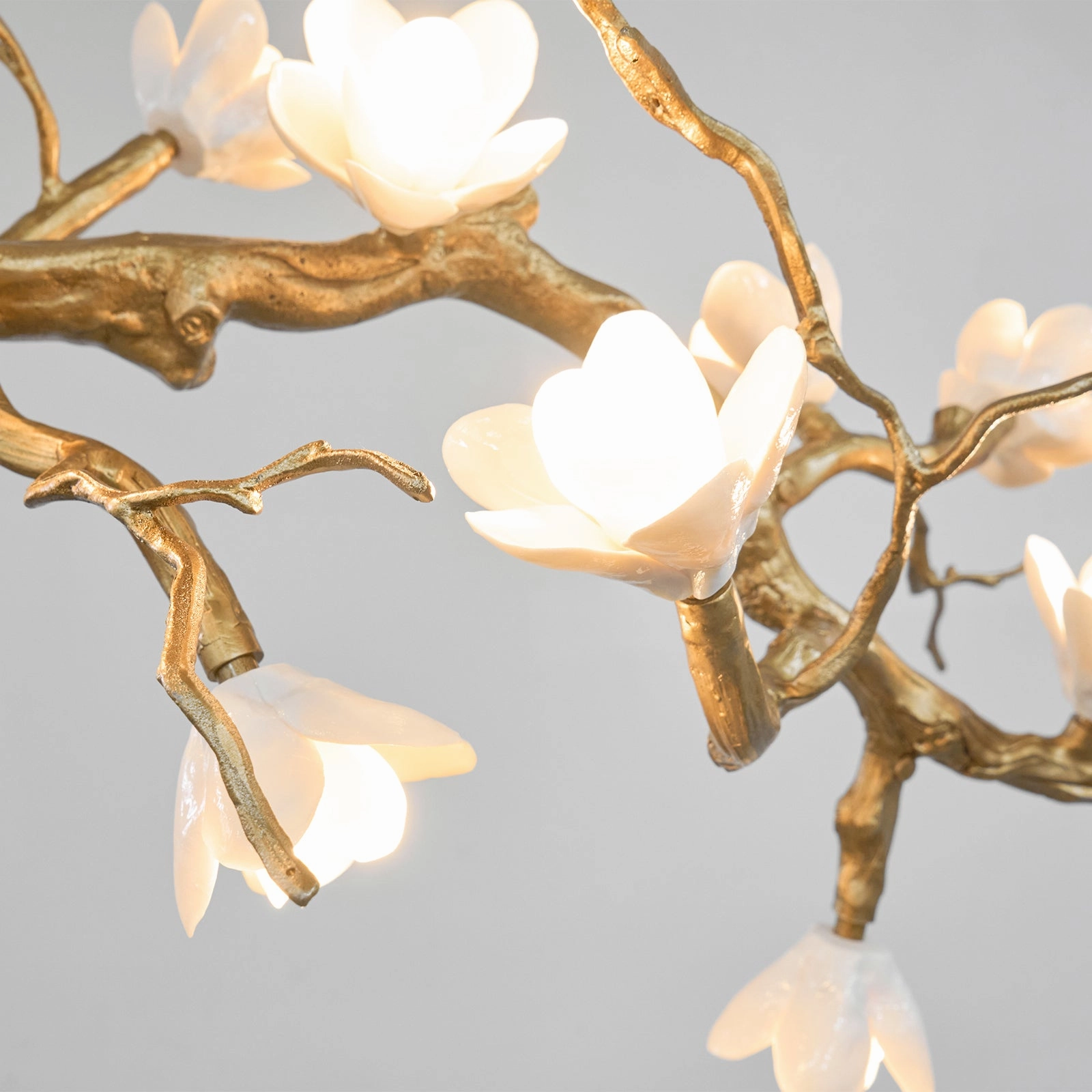 Brass Flower Branch Chandelier