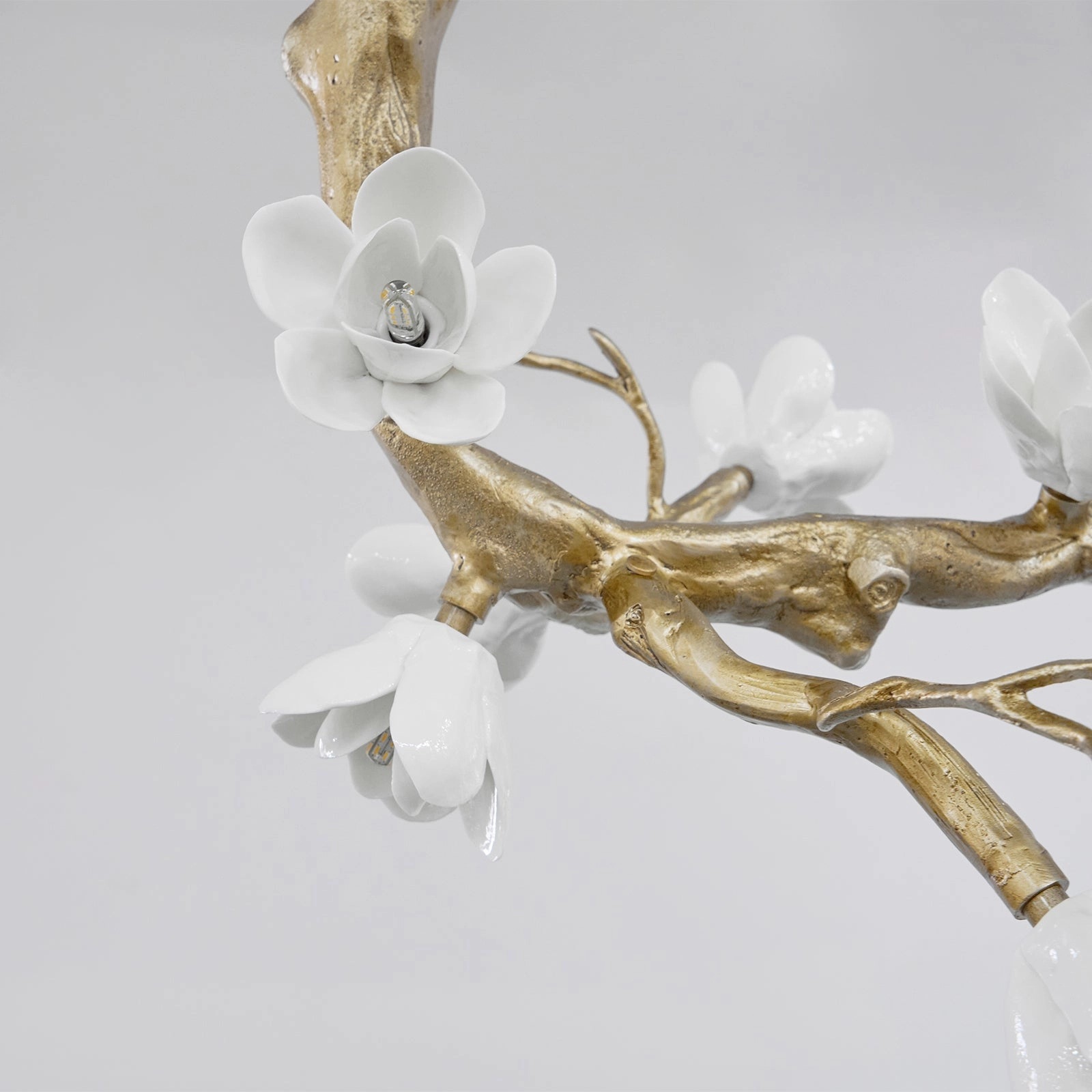 Brass Flower Branch Chandelier