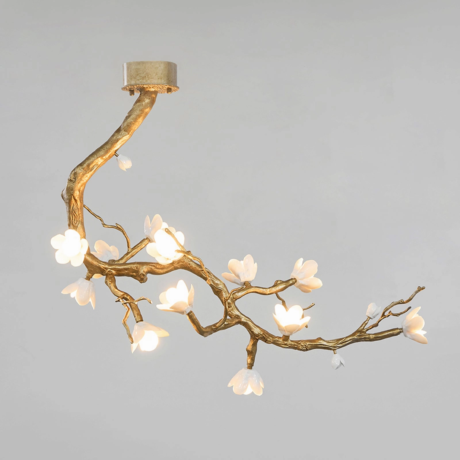 Brass Flower Branch Chandelier