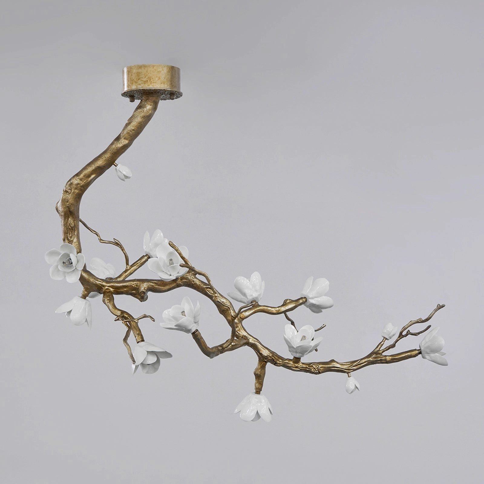 Brass Flower Branch Chandelier