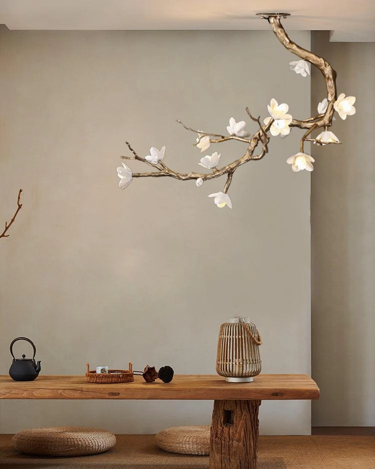 Brass Flower Branch Chandelier