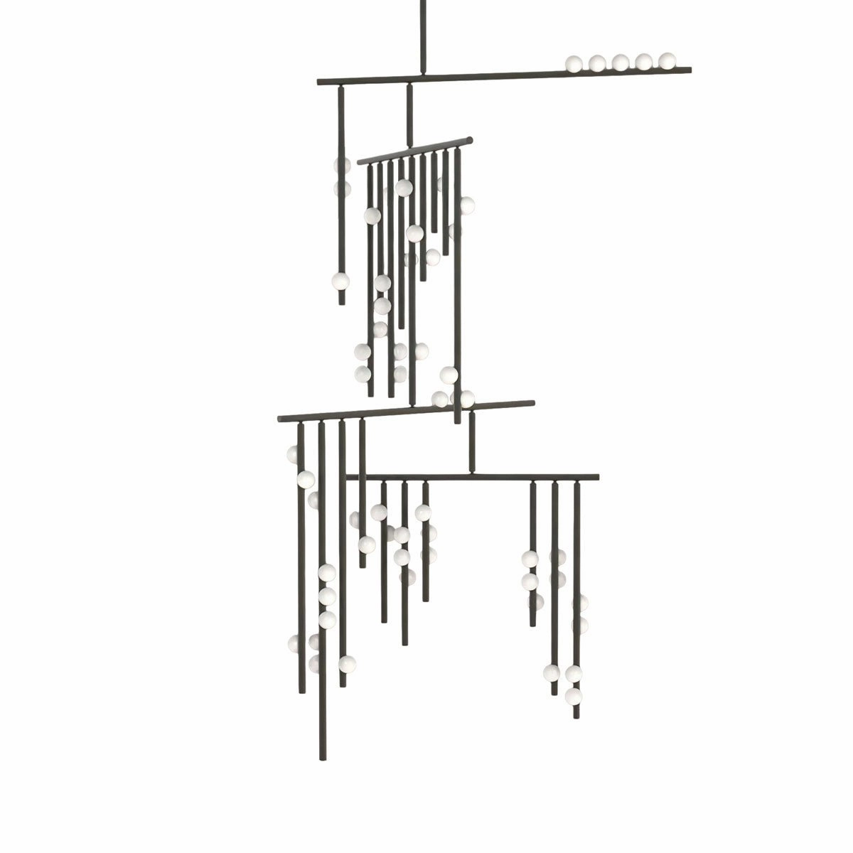 Brass Glass Drop Chandelier