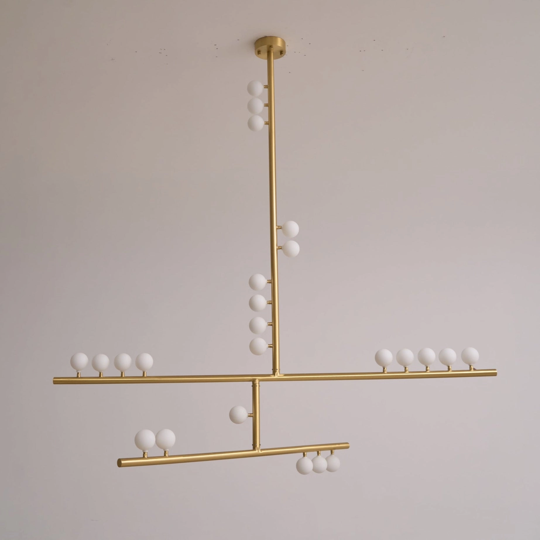 Brass Glass Drop Chandelier