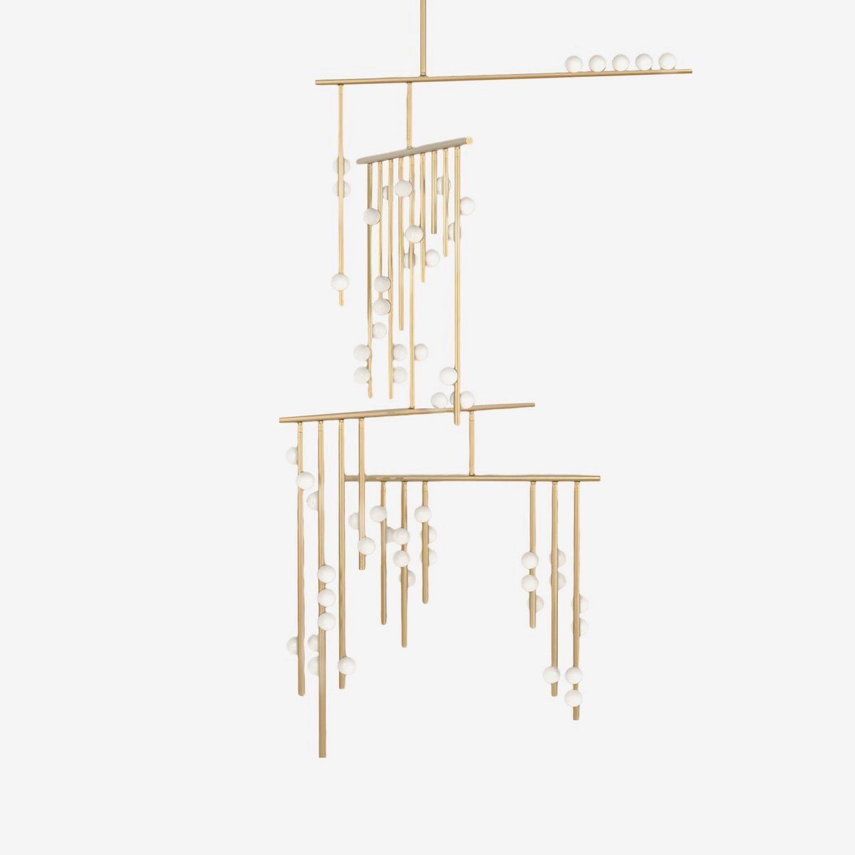 Brass Glass Drop Chandelier modern modeling table light