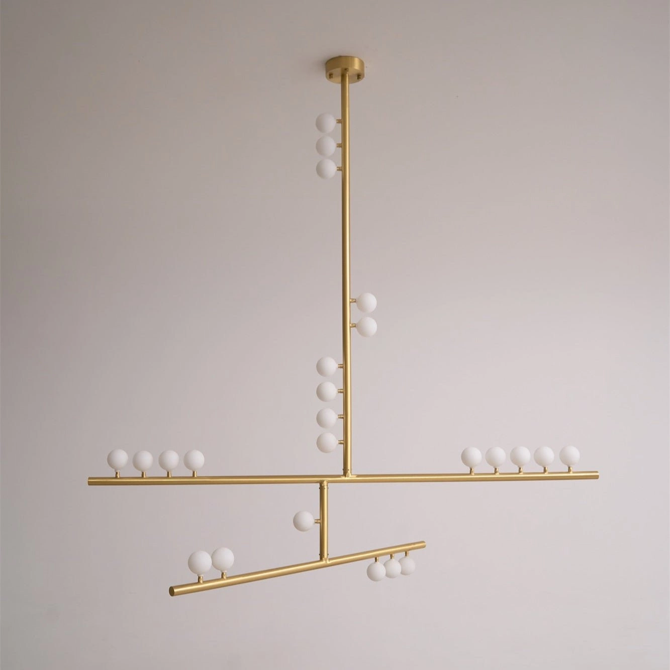 Brass Glass Drop Chandelier