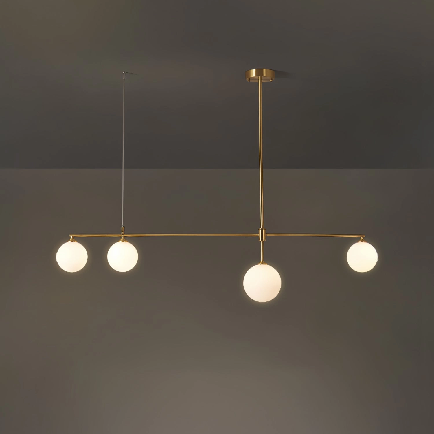 Brass Globe Chandelier