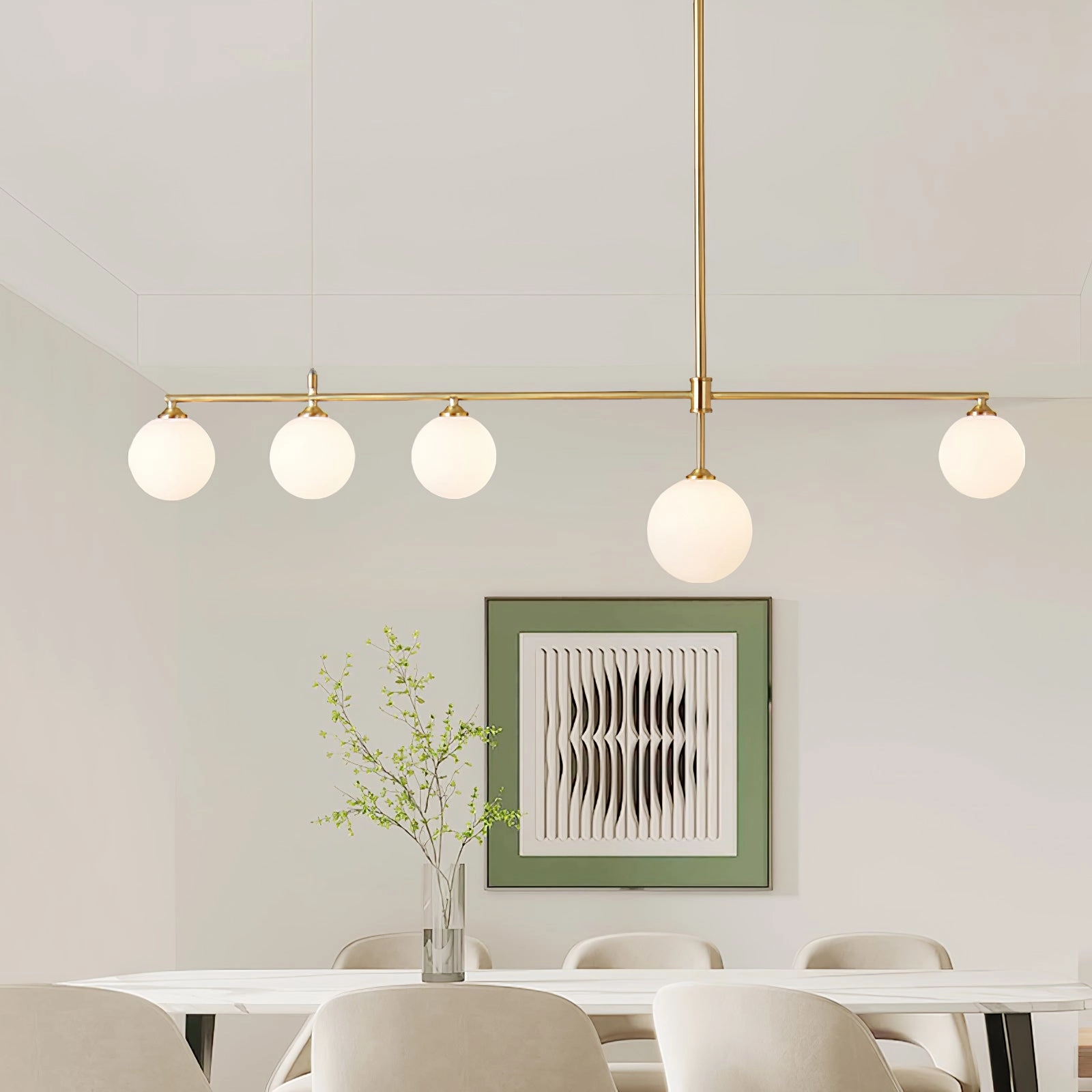Brass Globe Chandelier