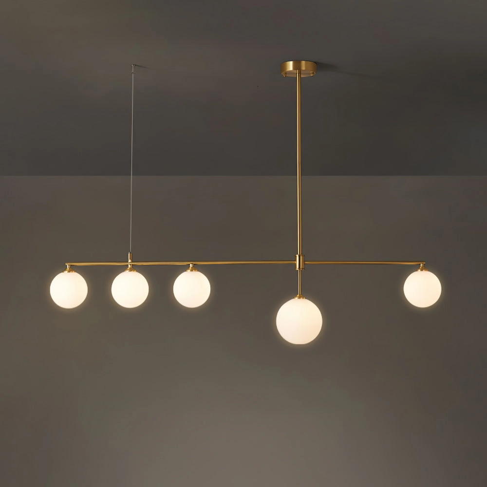 Brass Globe Chandelier