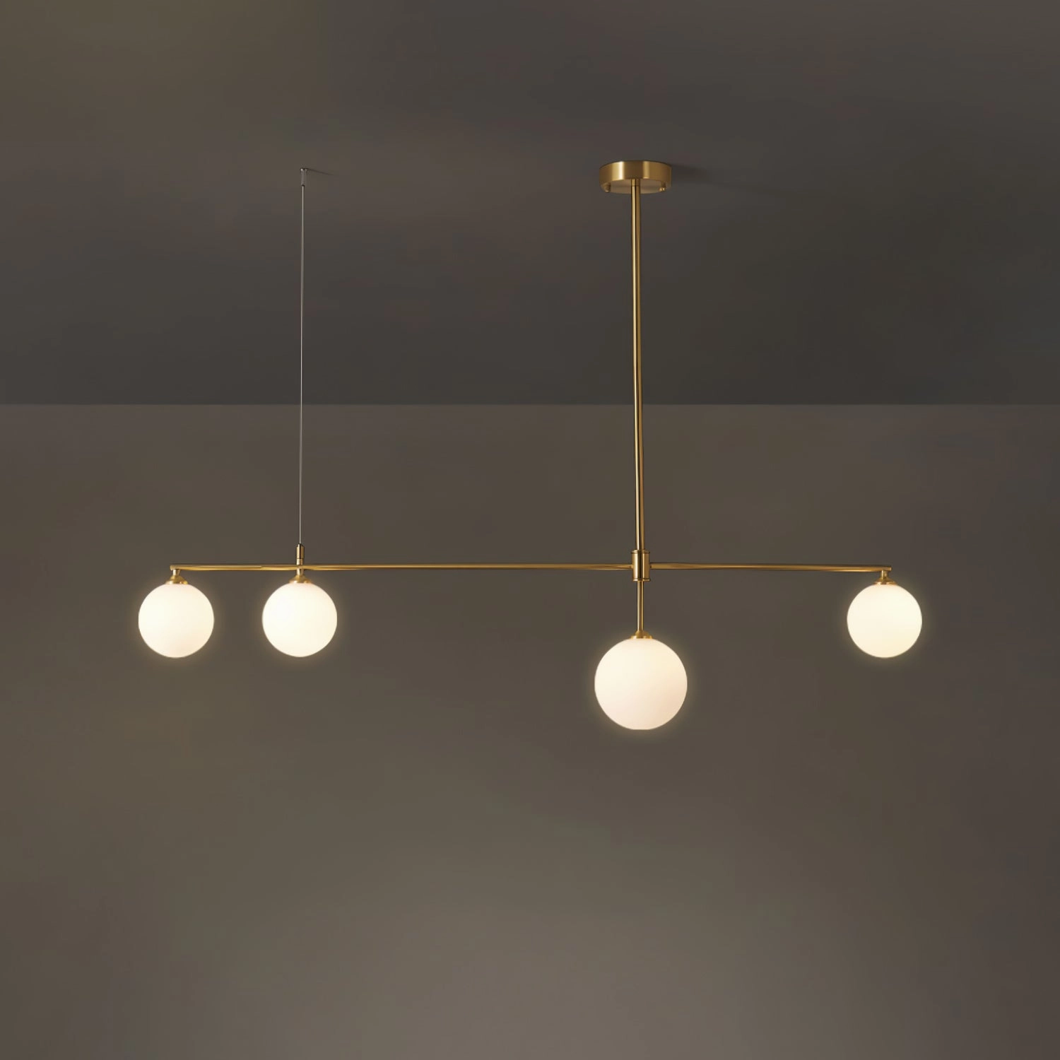 Brass Globe Chandelier