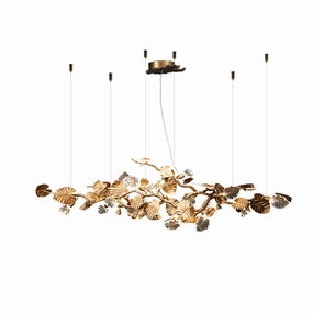 Brass Leaf Chandelier flowerpot LED lamp