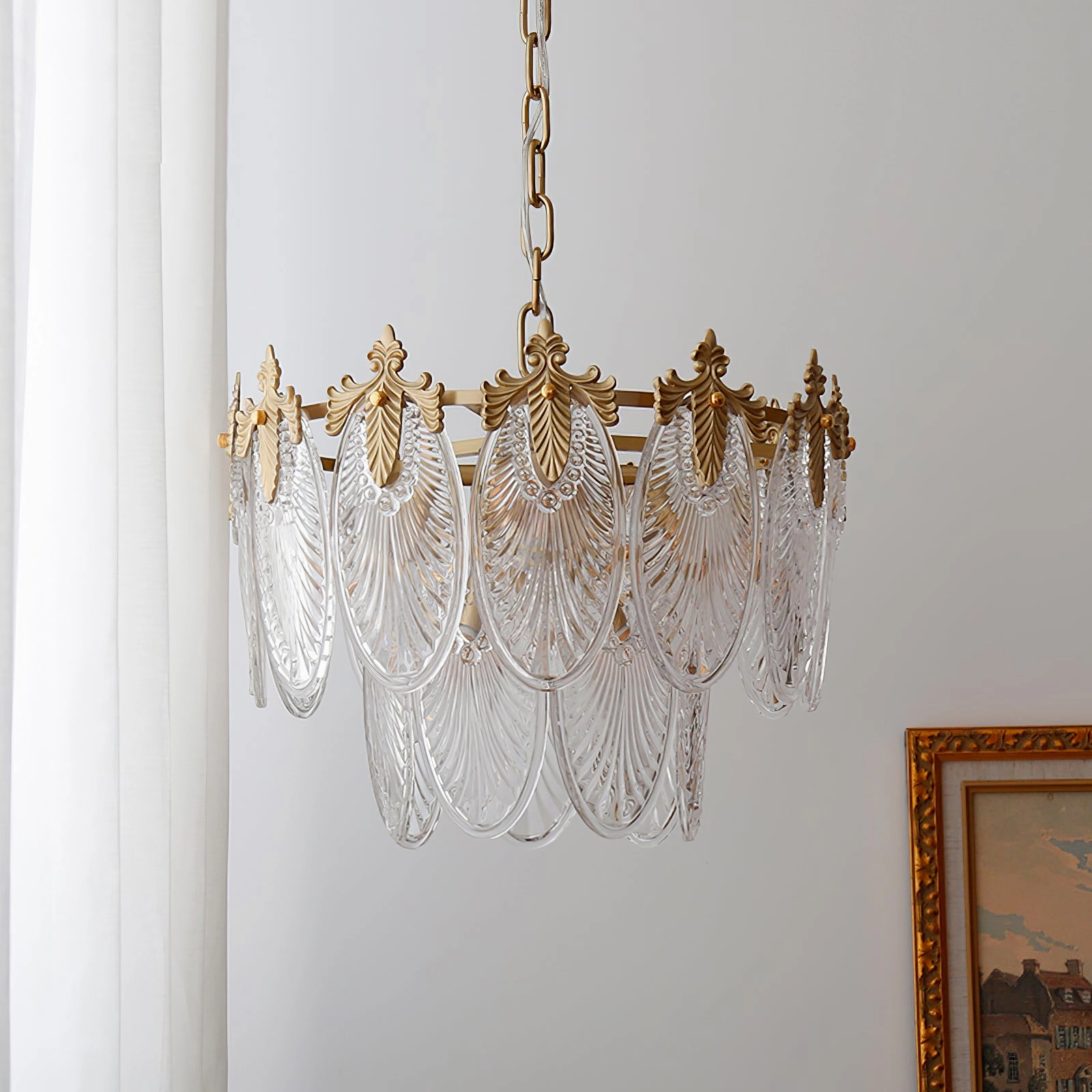 Brass Leaves Chandelier
