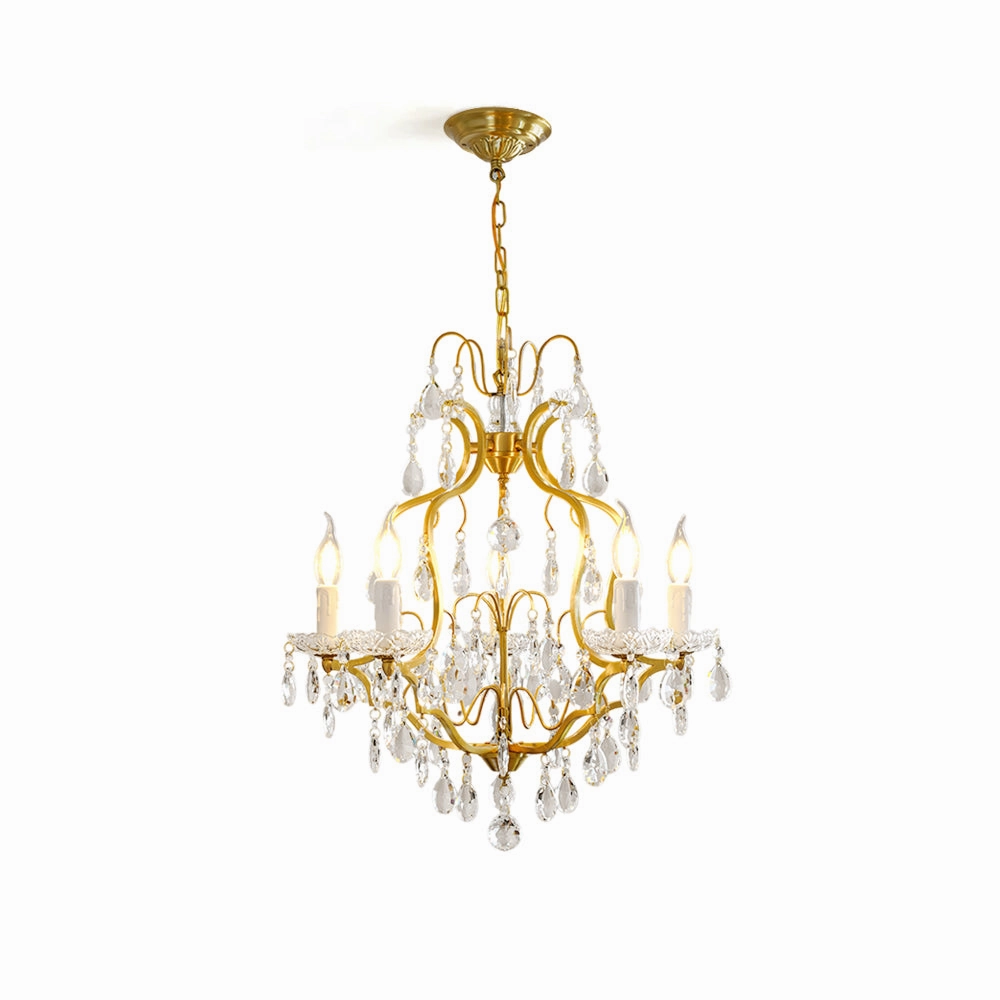 Brass Scrolls Chandelier flowerpot LED lamp