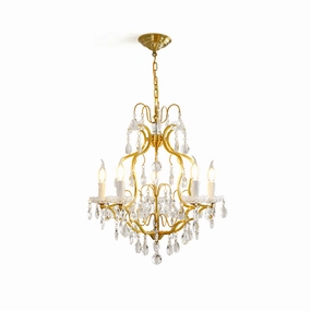 Brass Scrolls Chandelier flowerpot LED lamp
