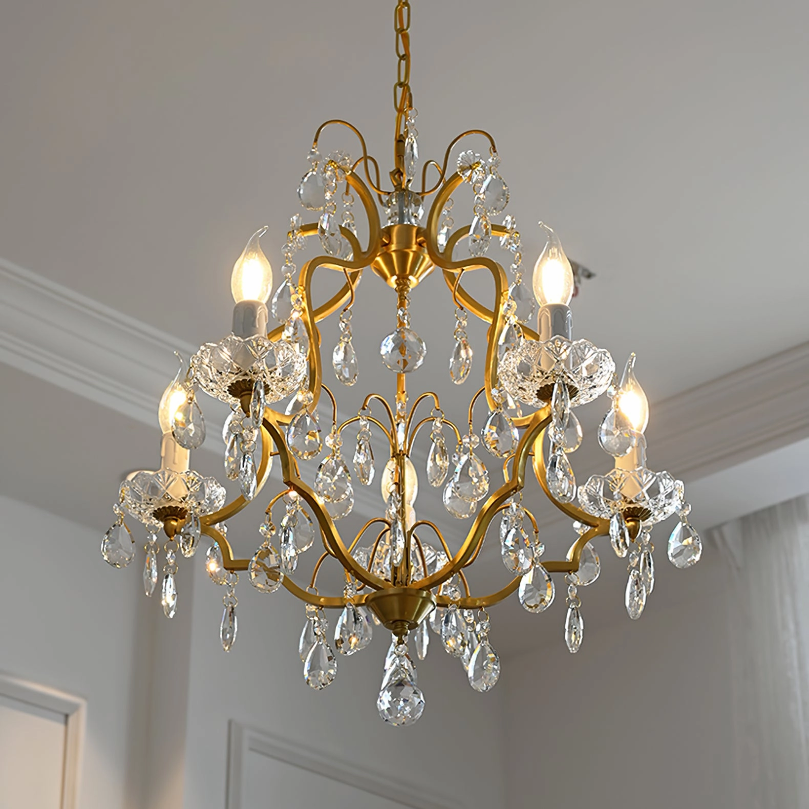 Brass Scrolls Chandelier