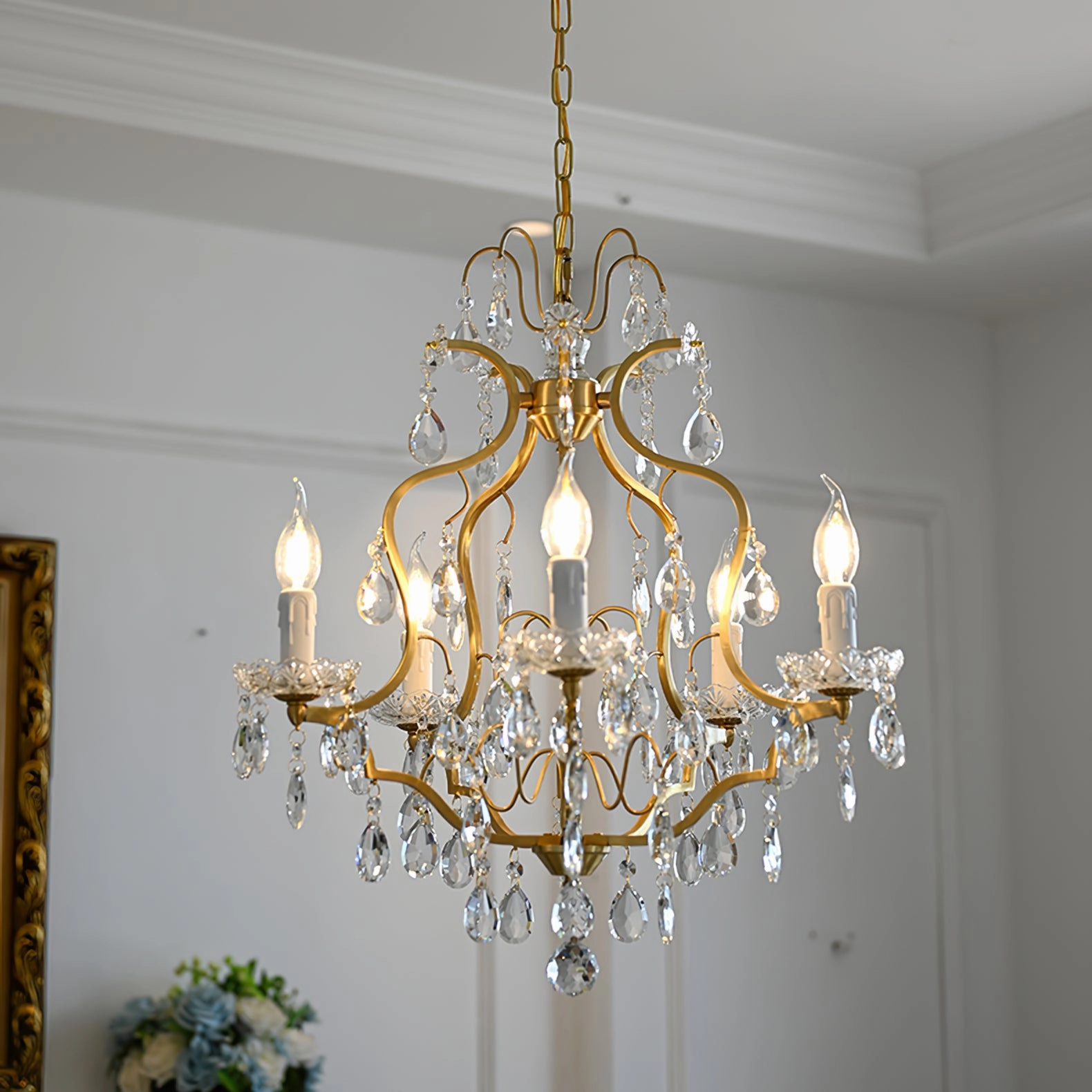 Brass Scrolls Chandelier