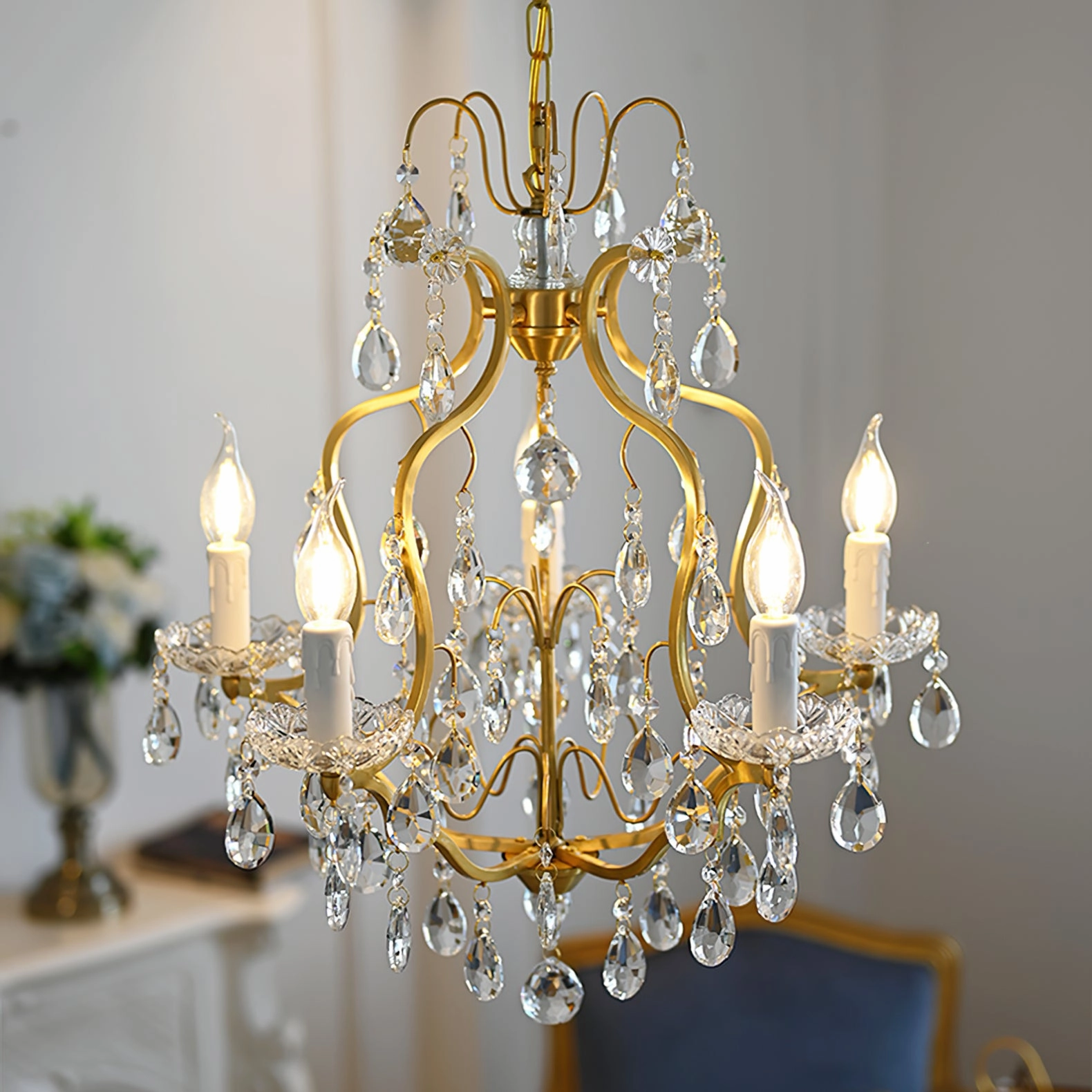 Brass Scrolls Chandelier