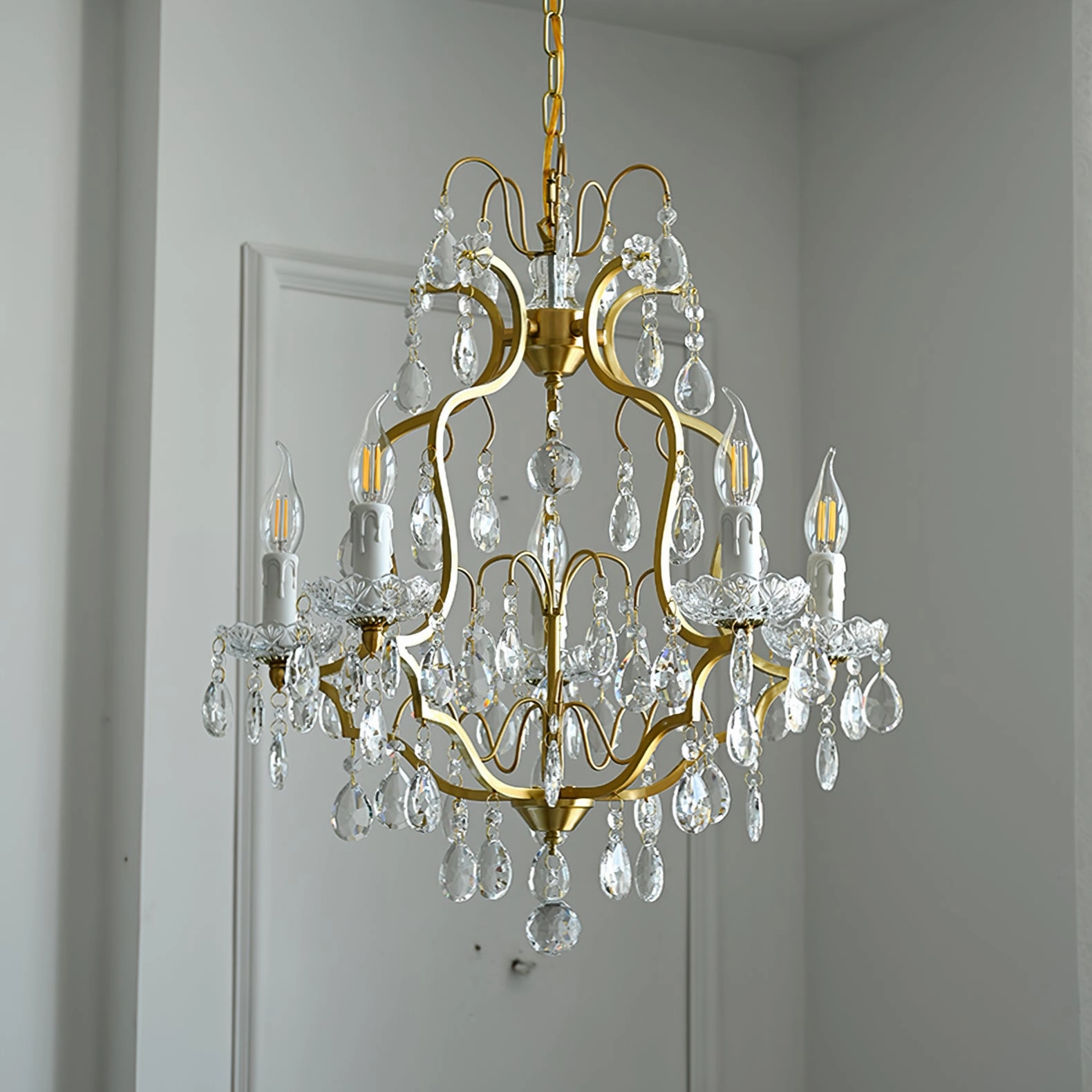 Brass Scrolls Chandelier