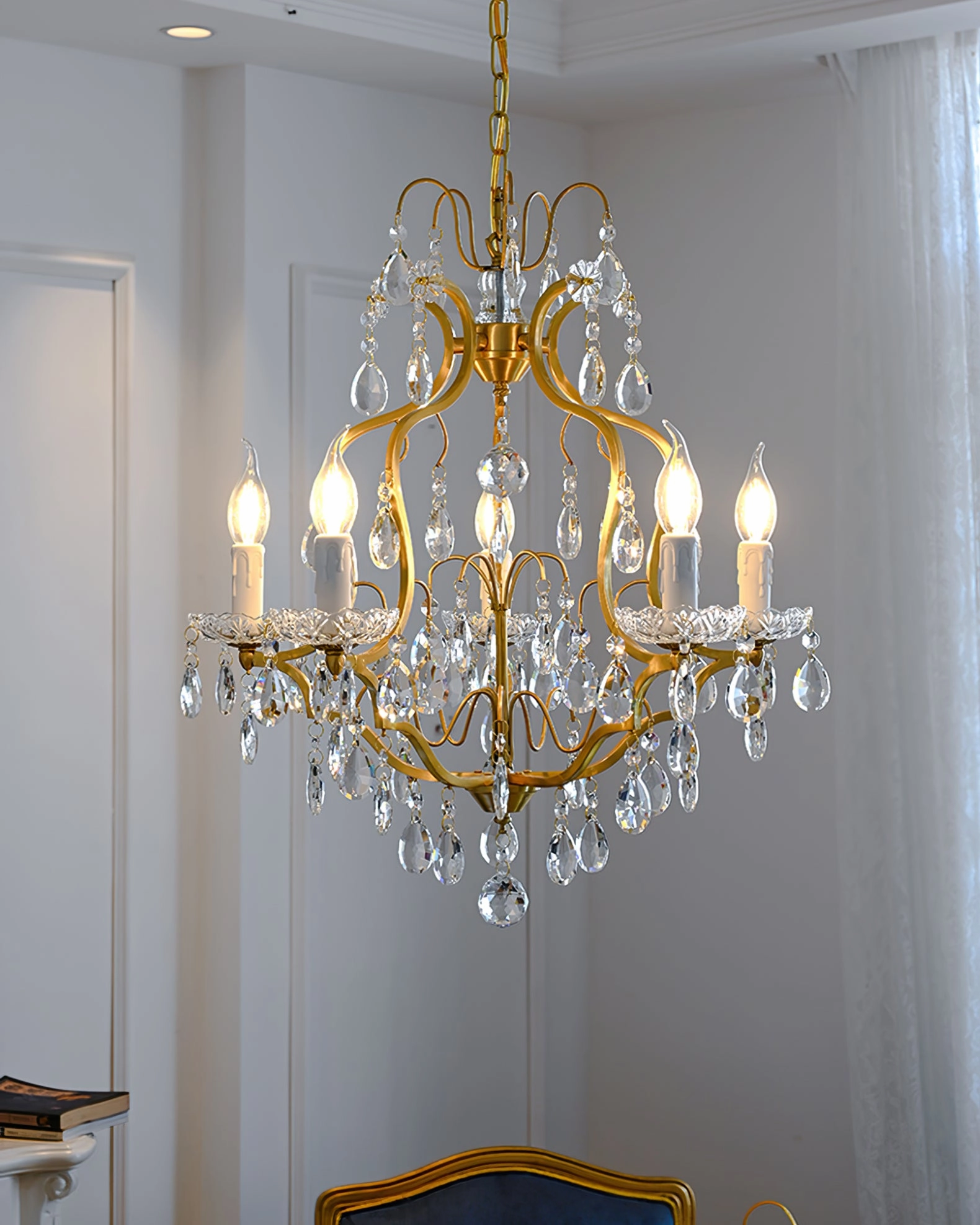 Brass Scrolls Chandelier