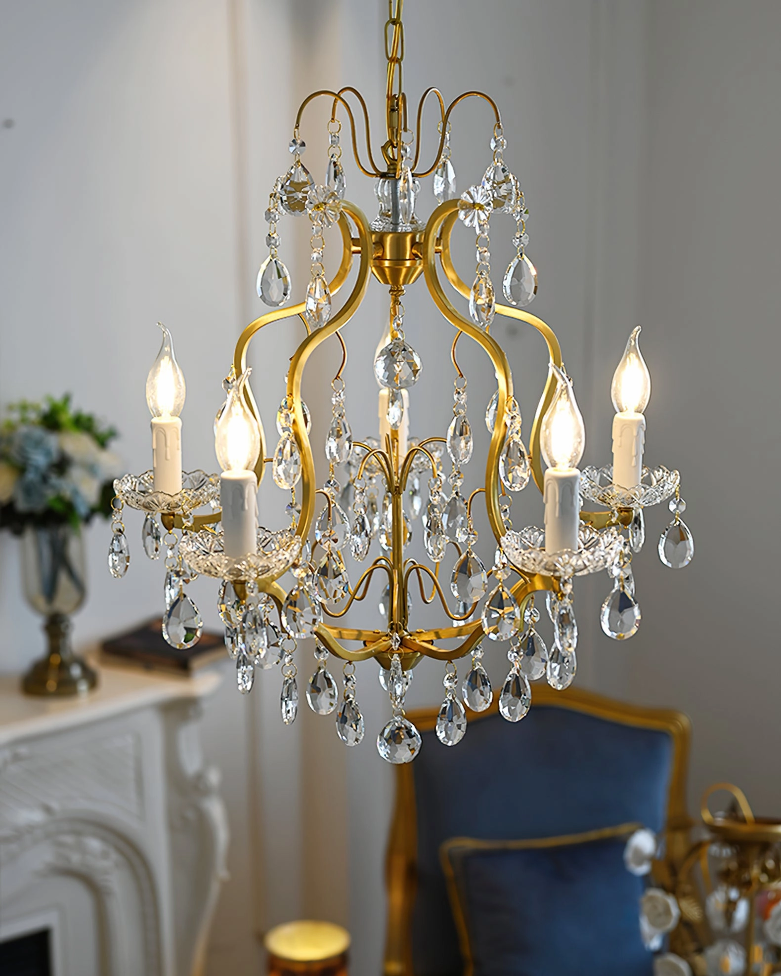 Brass Scrolls Chandelier