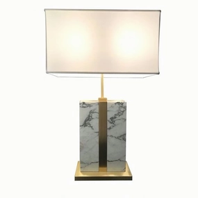 Brera Arabescato Carrara Marble Table Lamp decorative indoor light