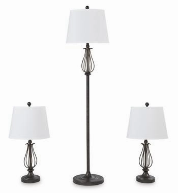 Brycestone Floor Lamp with 2 Table Lamps