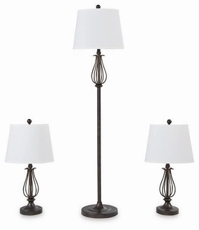 Brycestone Floor Lamp with 2 Table Lamps mini decorative bulb