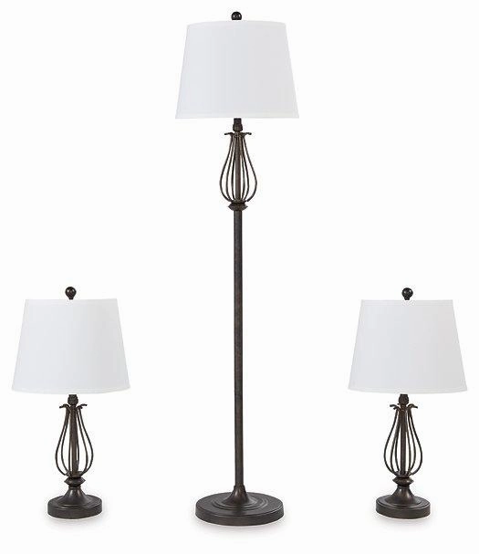 Brycestone Floor Lamp with 2 Table Lamps mini decorative bulb