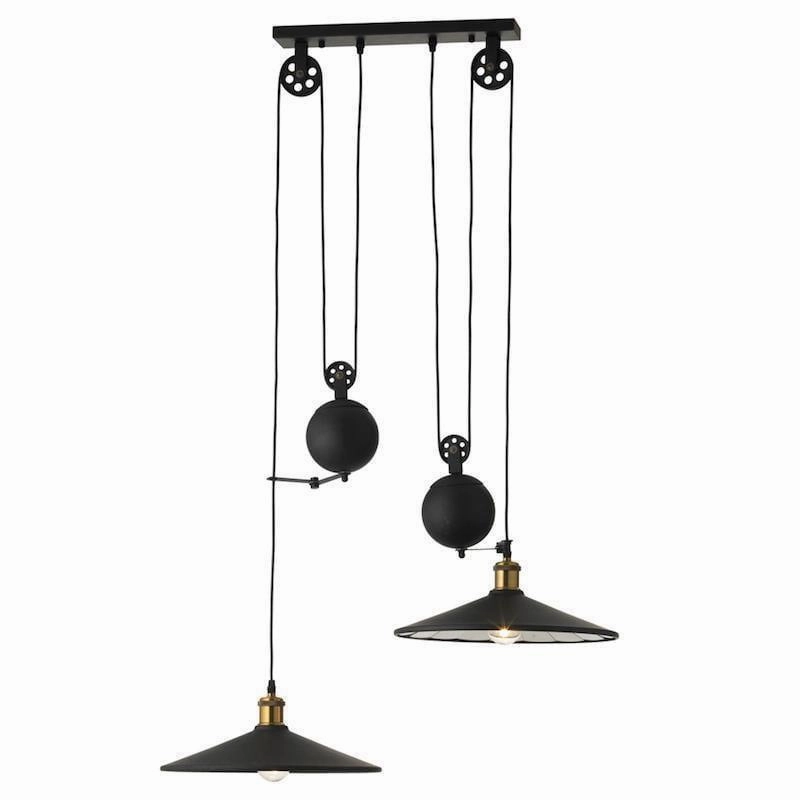 Bulan Black Rise & Fall Double Ceiling Light modern ceiling lamp