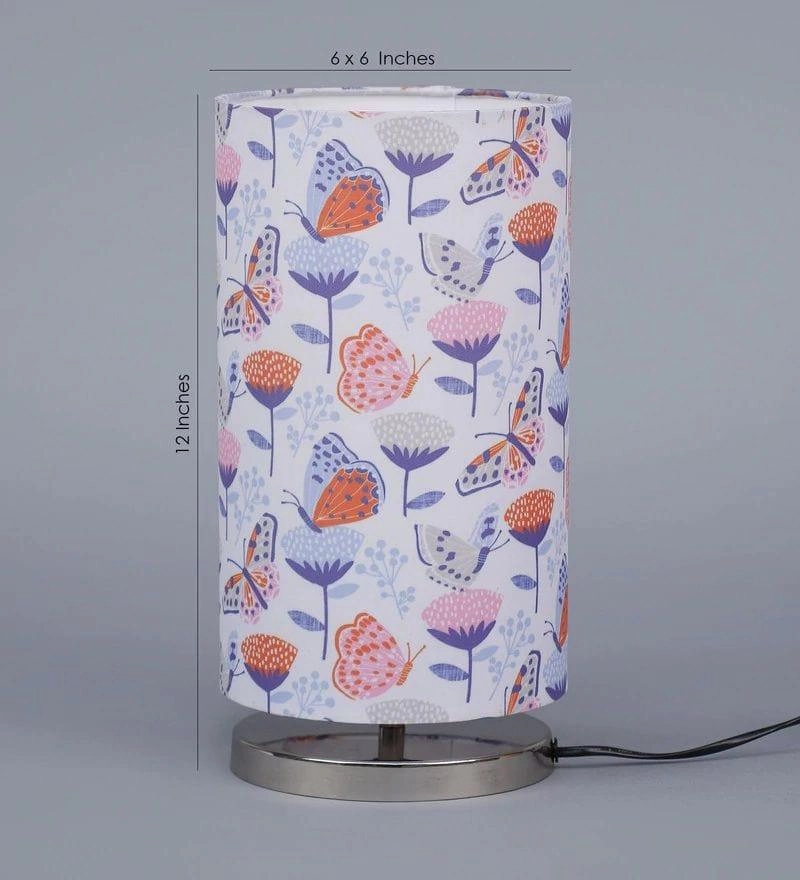 Butterfly on Flower Round Lamp
