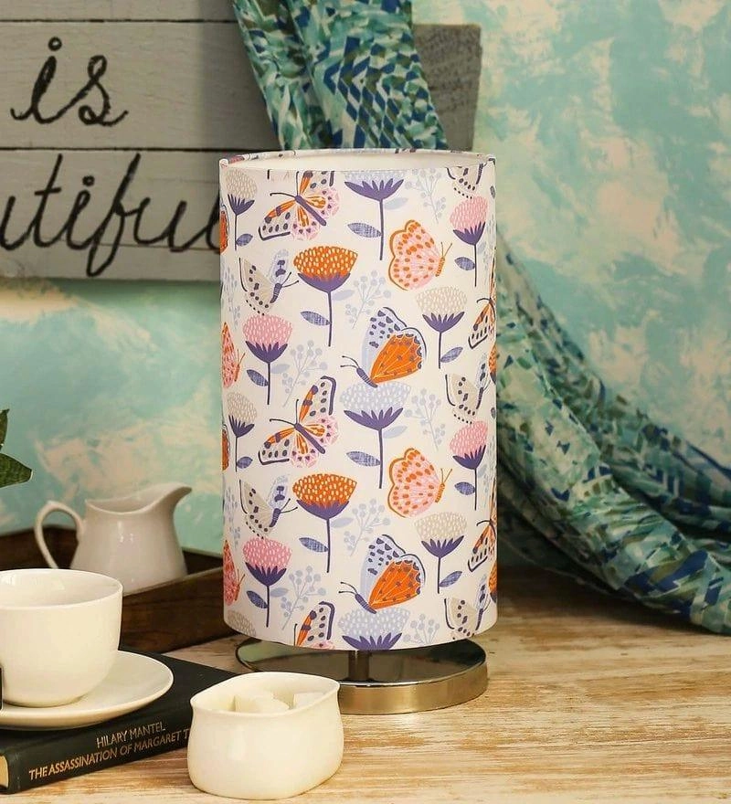 Butterfly on Flower Round Lamp