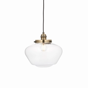 Camberley Brass Pendant Ceiling Light - Clear Glass shade minimalist ceiling light