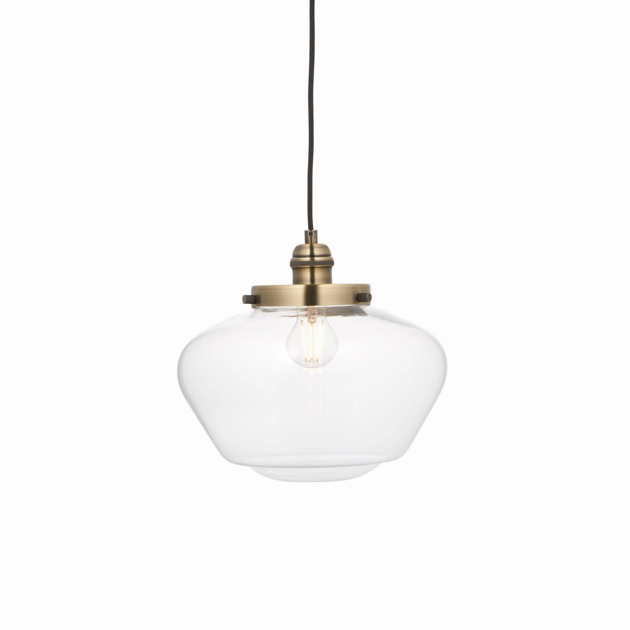 Camberley Brass Pendant Ceiling Light - Clear Glass shade minimalist ceiling light