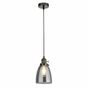 Camden 1 Light Island Ceiling Pendant - Chrome & Smoke Glass minimalist ceiling light