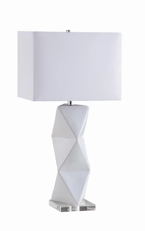 Camie Geometric Ceramic Base Table Lamp White mini decorative bulb
