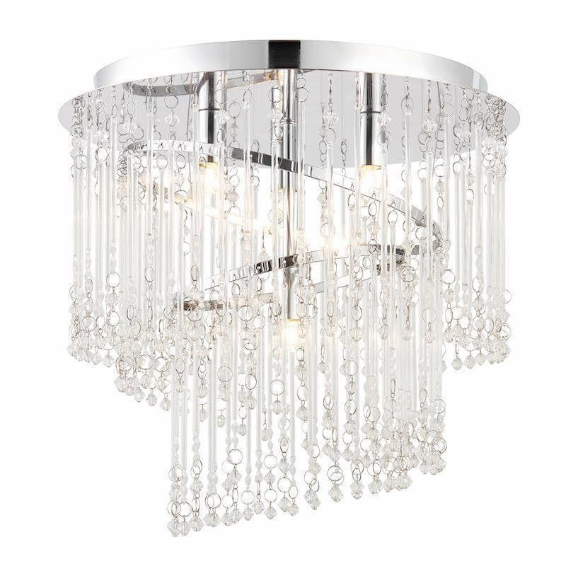 Camille Clear Glass & Chrome 4 Light Ceiling Pendant Ceiling simple ceiling design light