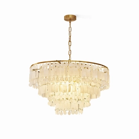 Capiz Shell Chandelier flowerpot LED lamp