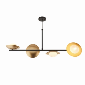 Carlton Large 4 Light Gold & Bronze Linear Ceiling Pendant minimalist ceiling light