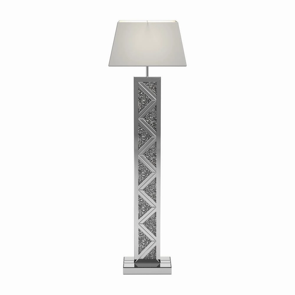 Carmen Geometric Base Floor Lamp Silver mini decorative bulb