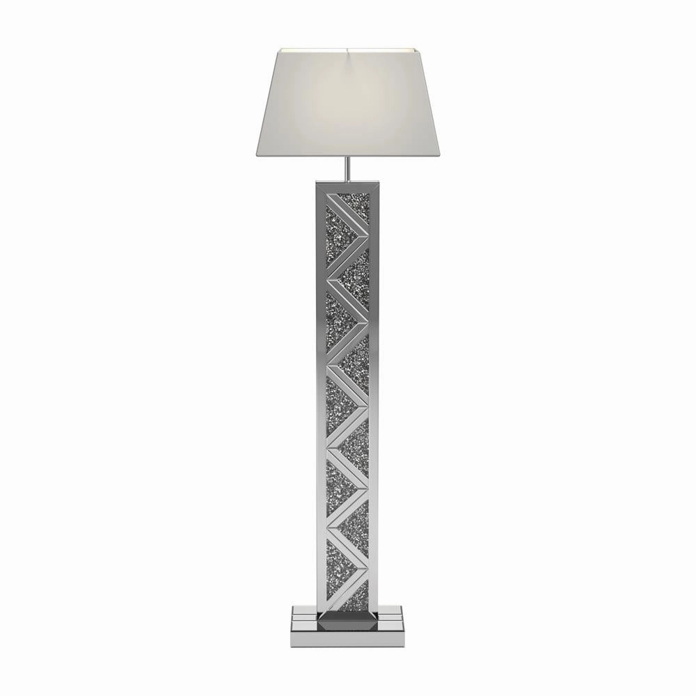 Carmen Geometric Base Floor Lamp Silver mini decorative bulb