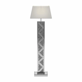 Carmen Geometric Base Floor Lamp Silver mini decorative bulb