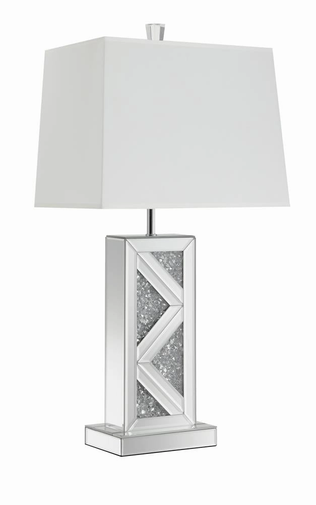 Carmen Geometric Base Table Lamp Silver mini decorative bulb