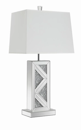 Carmen Geometric Base Table Lamp Silver mini decorative bulb