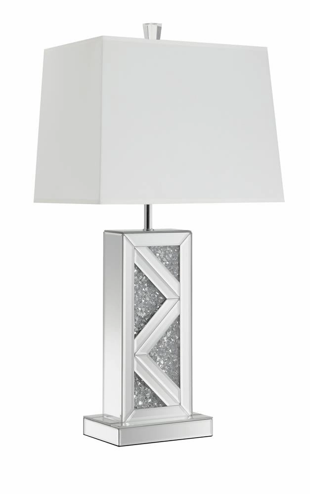 Carmen Geometric Base Table Lamp Silver mini decorative bulb