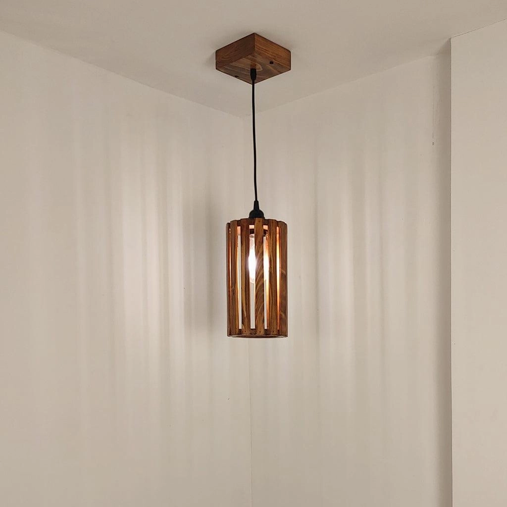 Casa Brown Wooden Single Hanging Lamp contemporary ceiling fixture