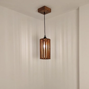 Casa Brown Wooden Single Hanging Lamp contemporary ceiling fixture