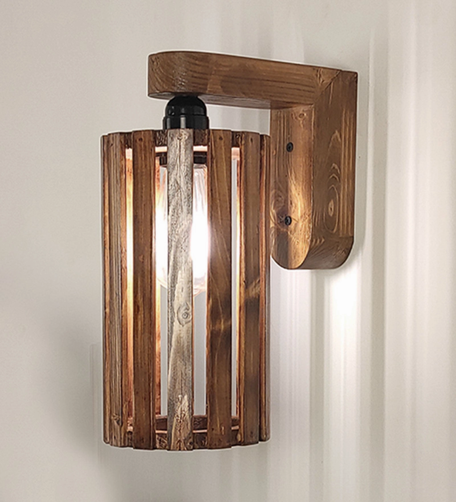 Casa Brown Wooden Wall Light (BULB NOT INCLUDED)