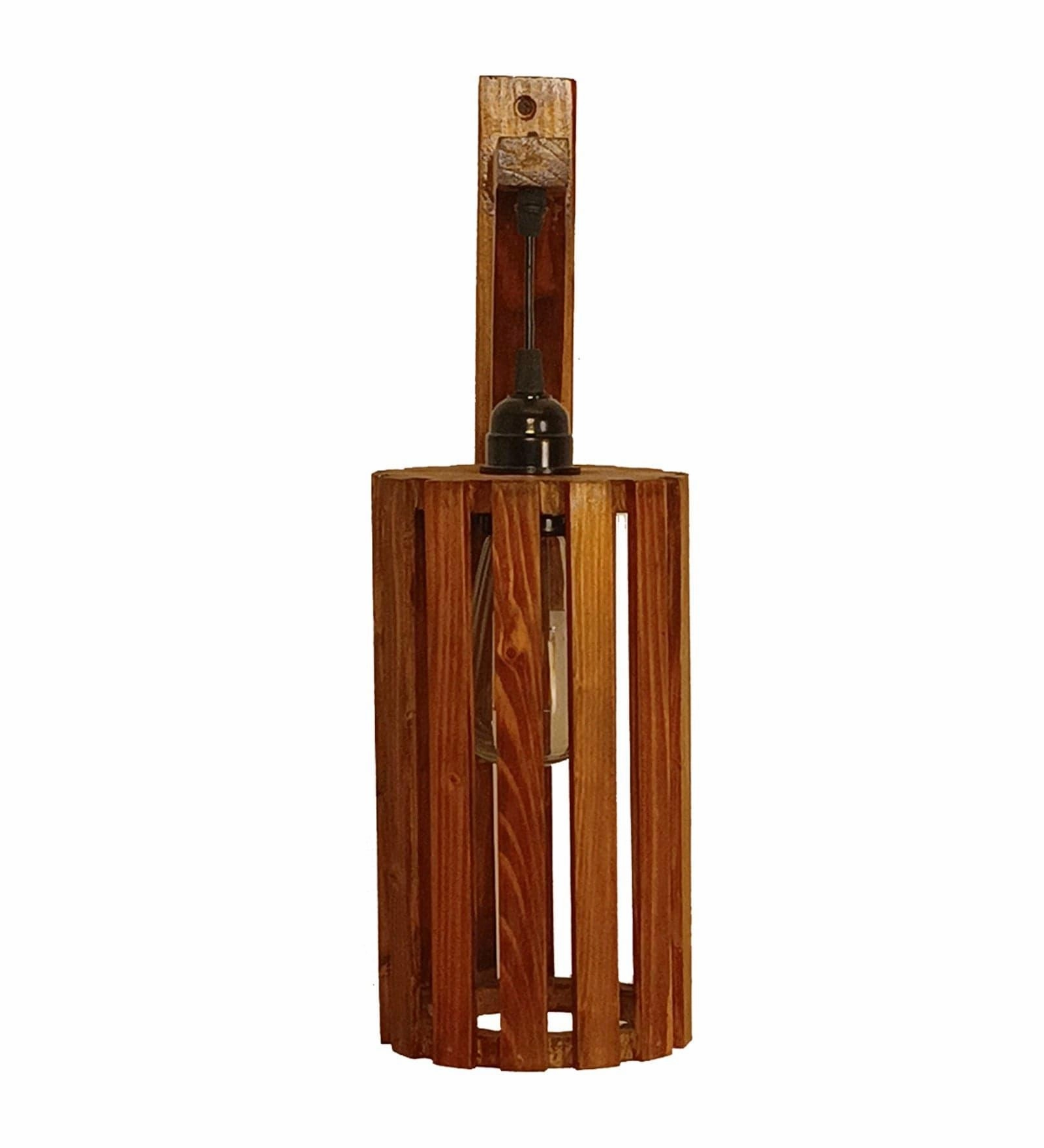 Casa L Brown Wooden Wall Light (BULB NOT INCLUDED)