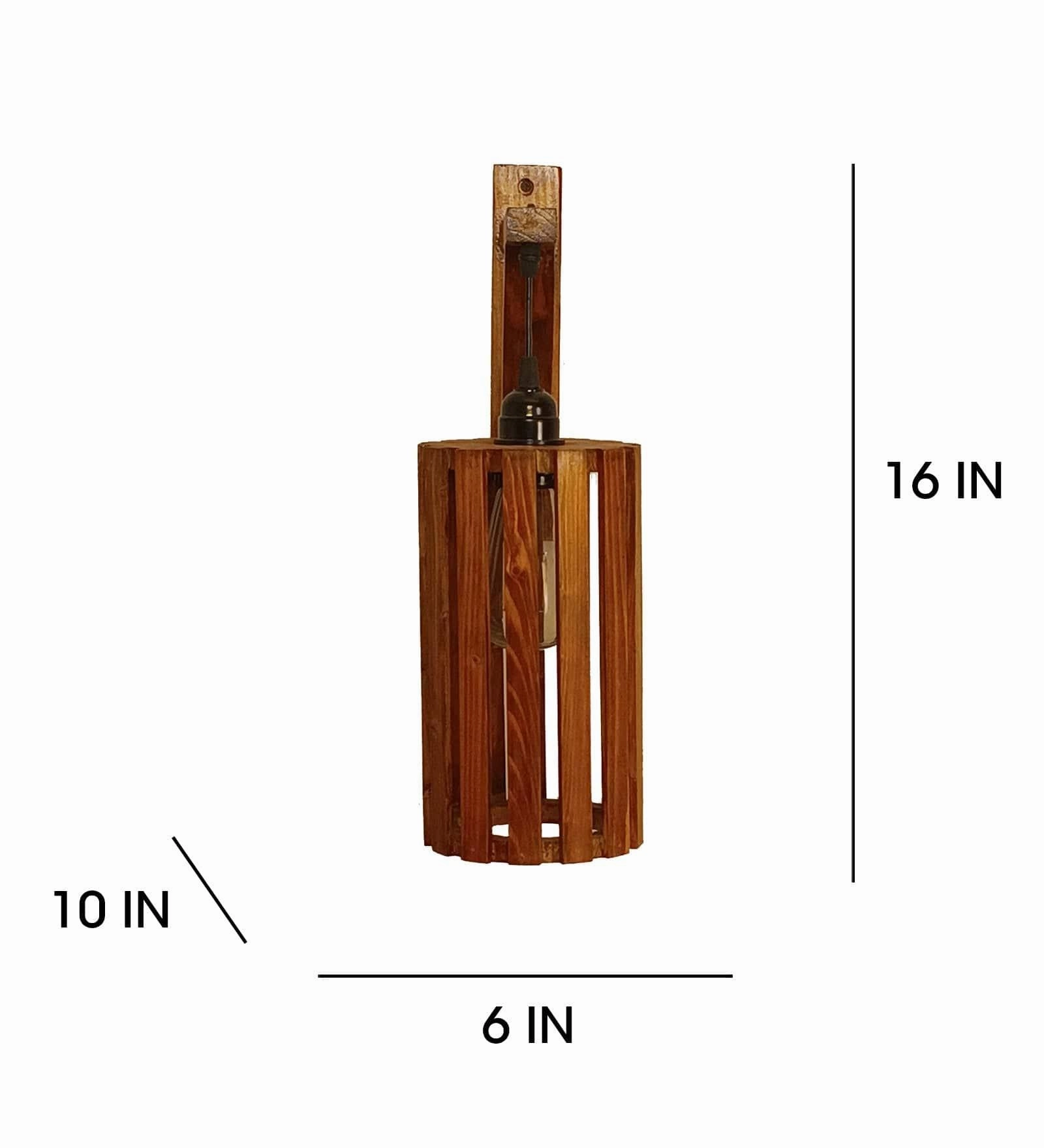 Casa L Brown Wooden Wall Light (BULB NOT INCLUDED)